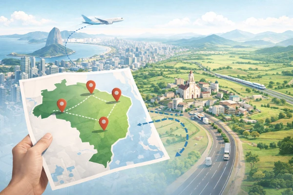 interiorização estruturada no Brasil com cidade média moderna em 2026