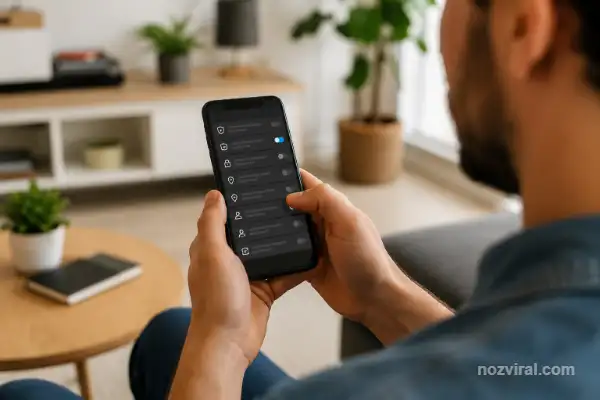 O que seu celular sabe sobre você enquanto usuário verifica as configurações de privacidade no smartphone