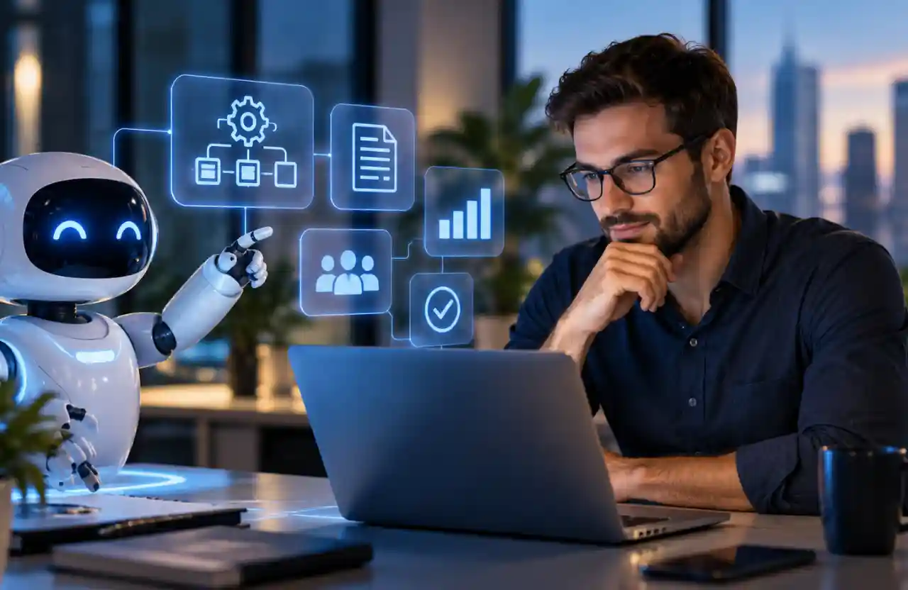 Agentes de IA para empresas automatizando processos e tarefas corporativas.