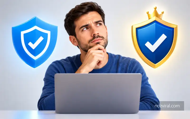 Melhor antivírus sendo avaliado por usuário entre duas opções de proteção digital